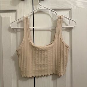 Aerie Ribbed Cream Crop Top